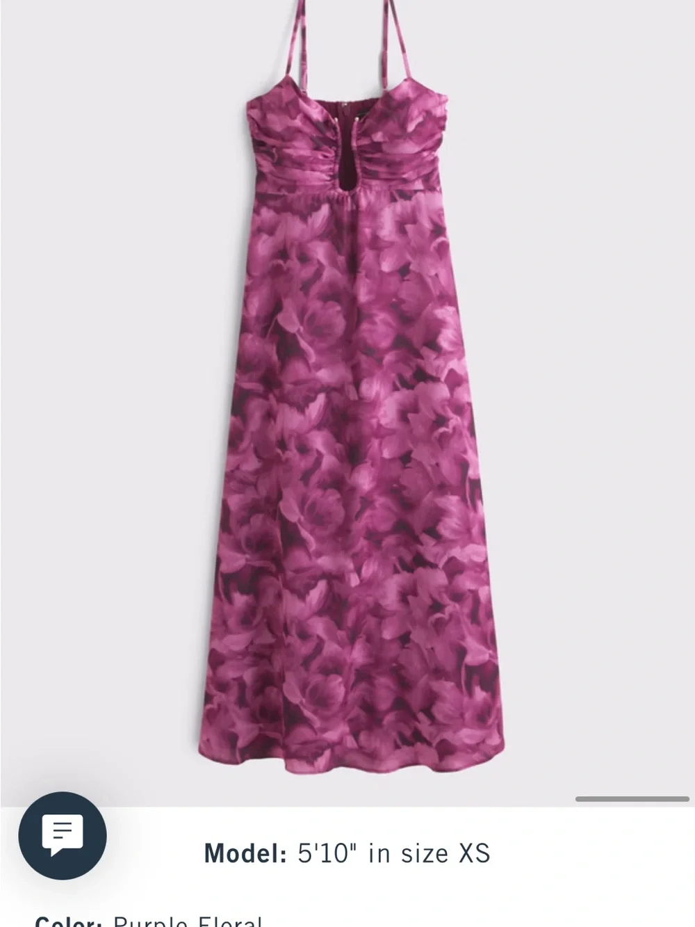 Abercrombie & Fitch Bra Free Hardware Maxi Dress Purple Floral